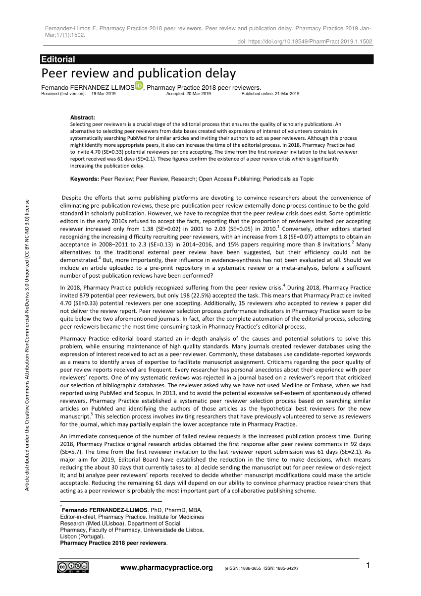 PDF) The publishing delay in scholarly peer-reviewed journals