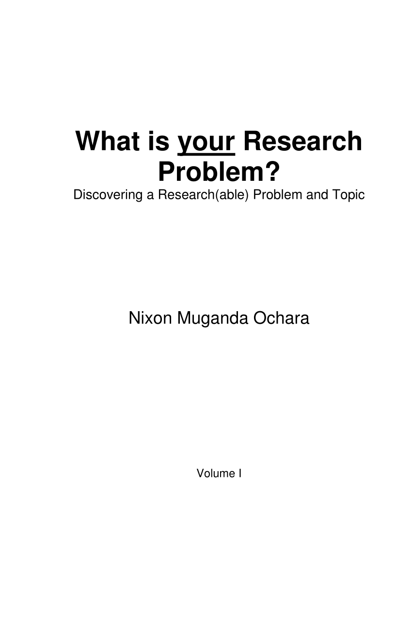 what is a research problem pdf