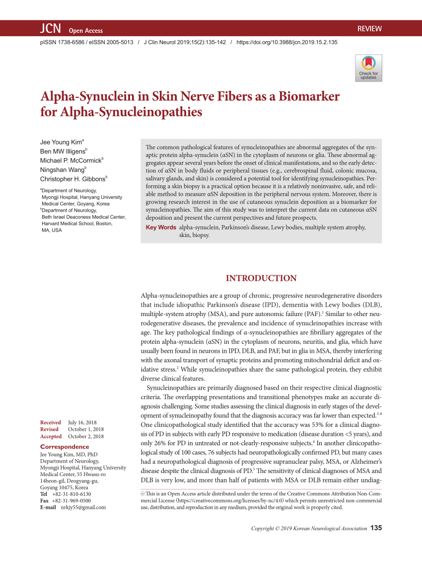 Alpha Synuclein In Peripheral Tissues And Body Fluids As A Biomarker - alpha synuclein in peripheral tissues and body fluids as a biomarker for parkinson s disease a systematic review request pdf