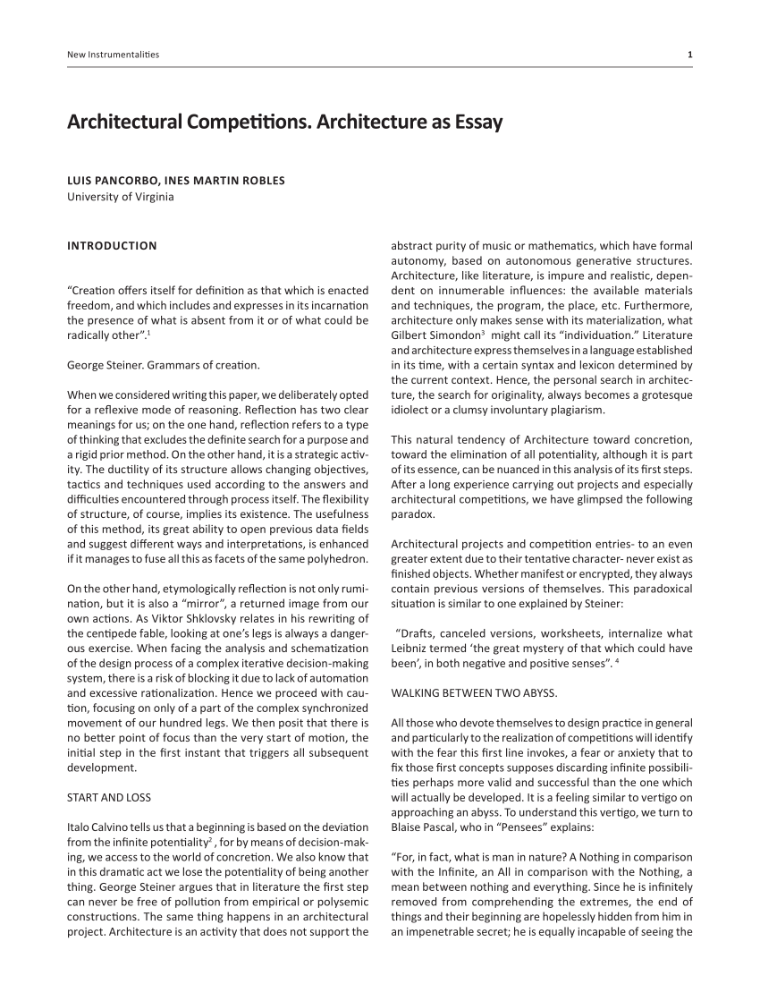 architecture essay samples