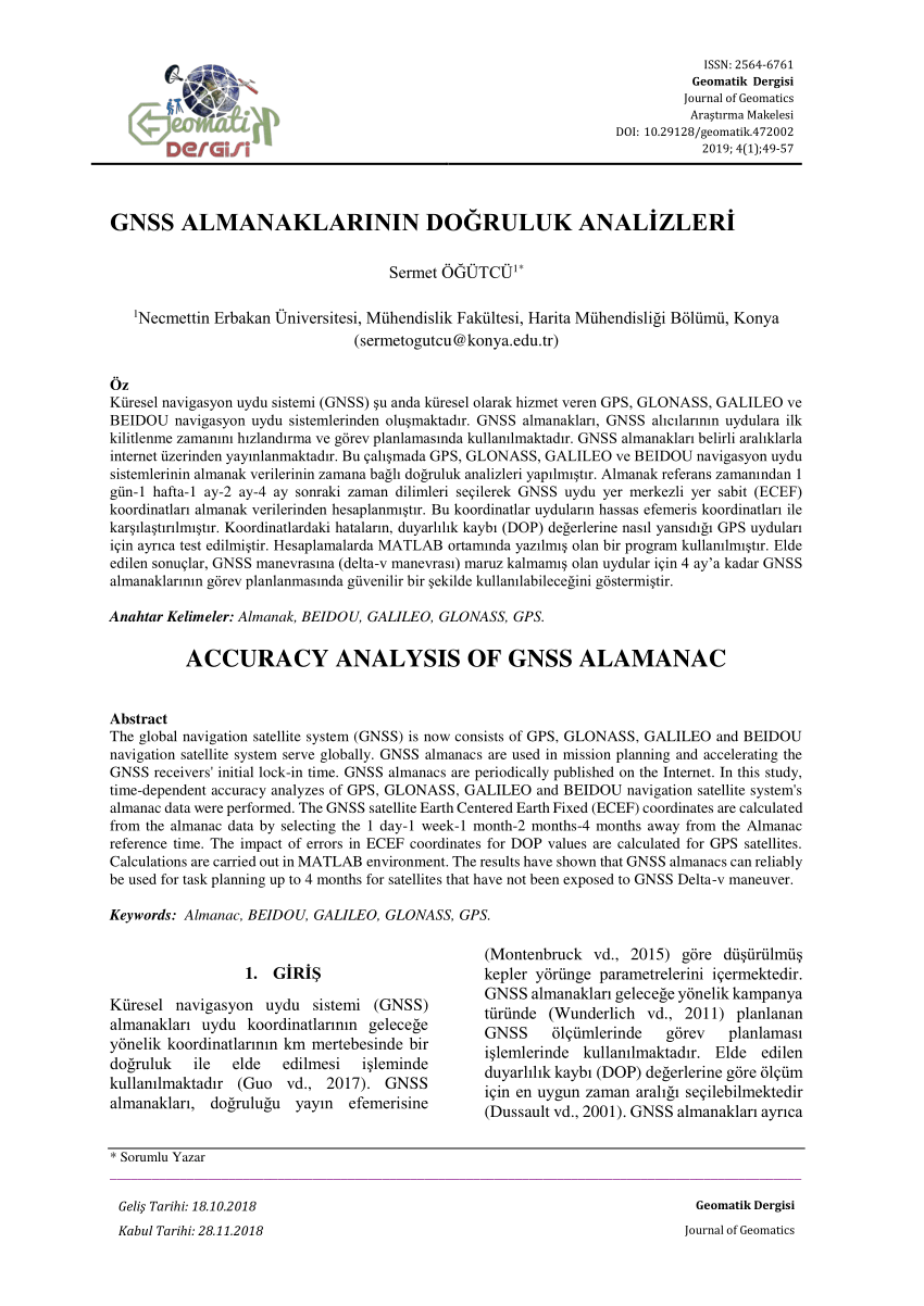 Positional Error Of Gps Satellite Almanac In The First Day Of Gps Week 1805 Download Table