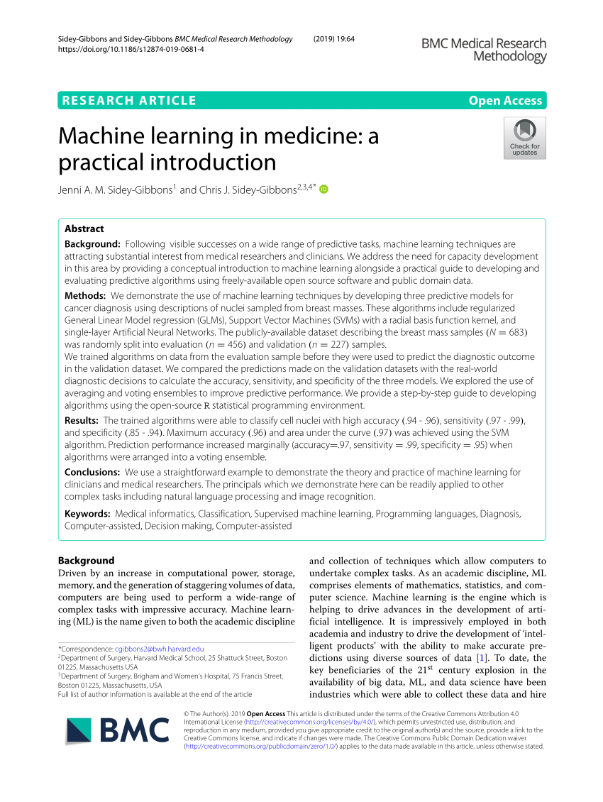 research paper on machine learning in healthcare