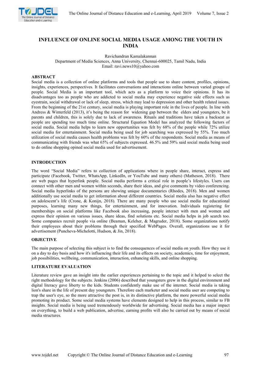 research paper on social media in india