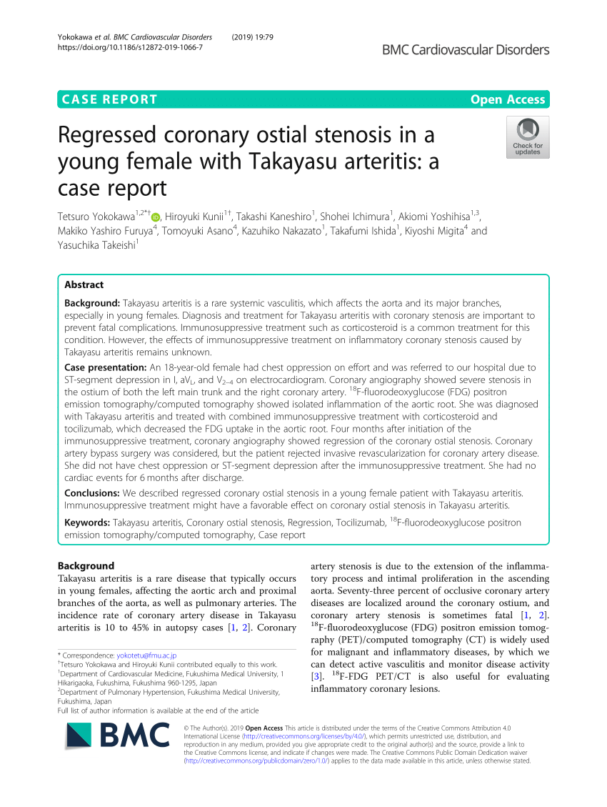 Pdf Regressed Coronary Ostial Stenosis In A Young Female With Takayasu Arteritis A Case Report - bypassed roblox ids 2019 japan