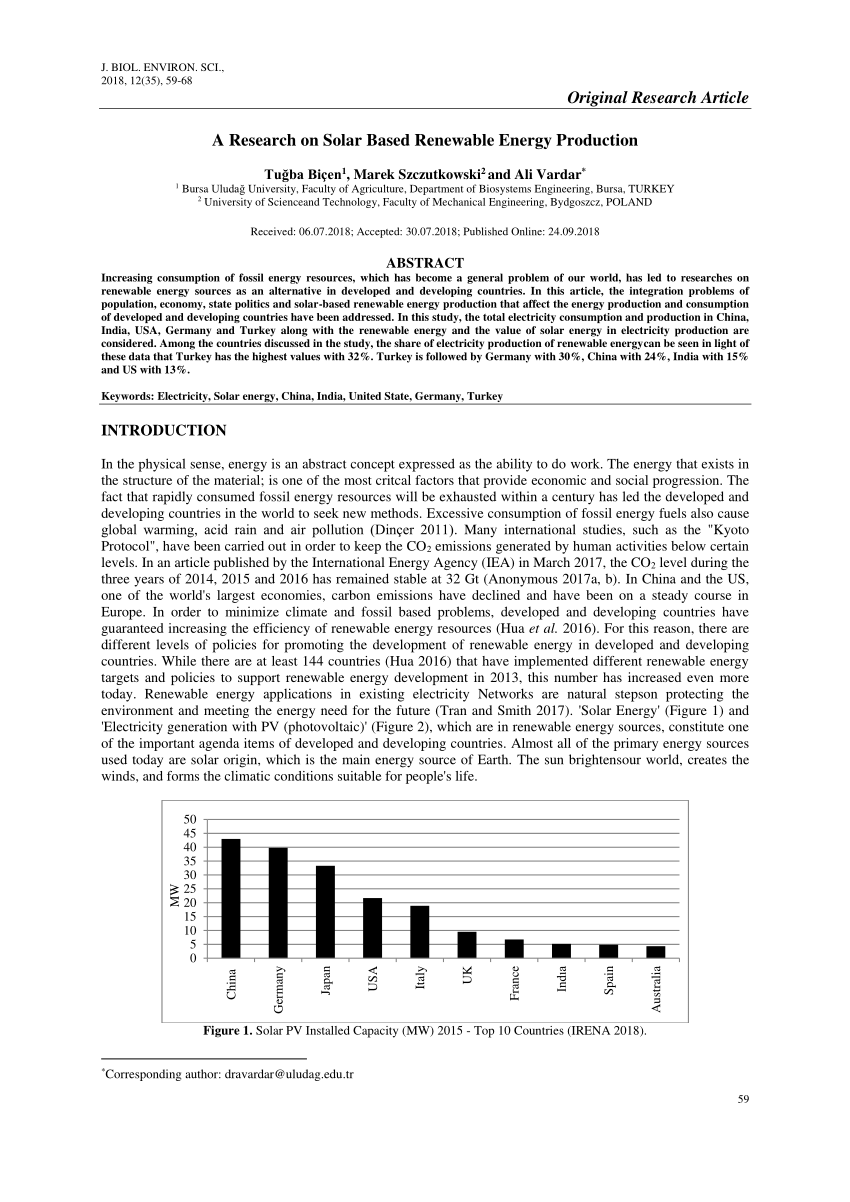 research paper of solar energy