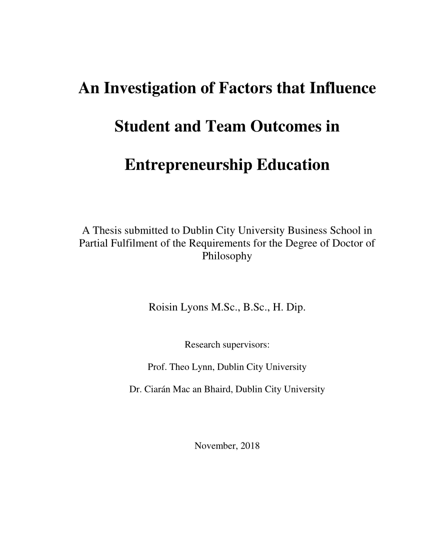 phd thesis on entrepreneurship education