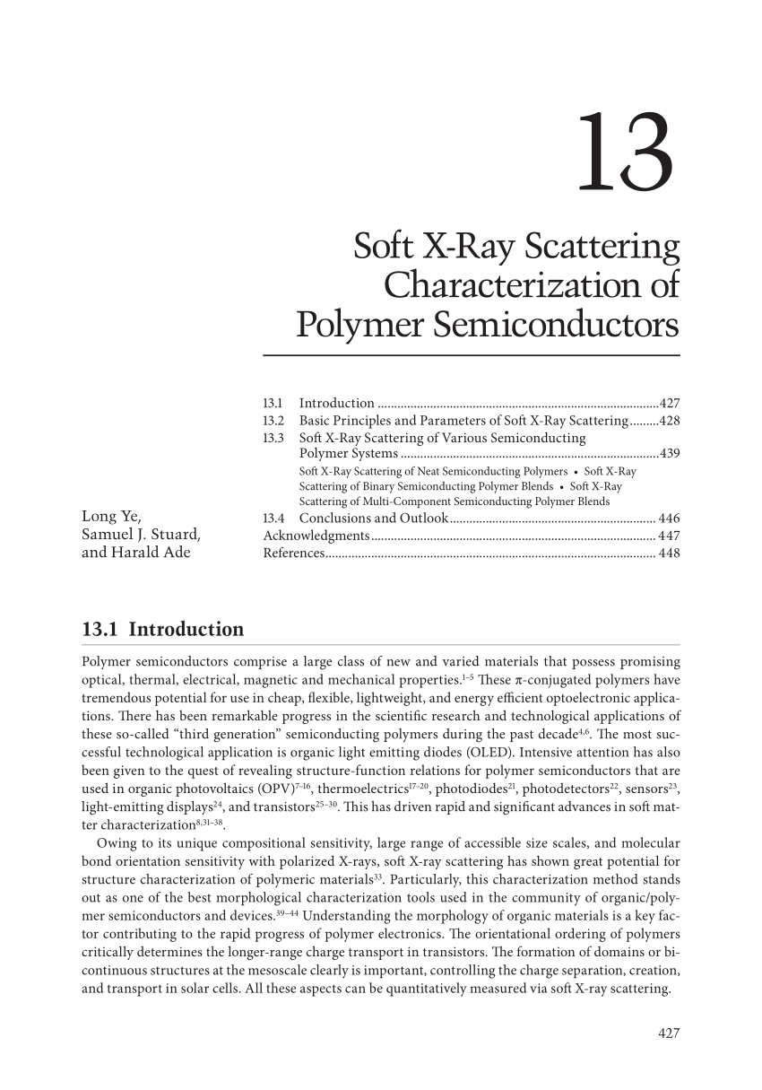 Pdf Soft X Ray Scattering Characterization Of Polymer Semiconductors