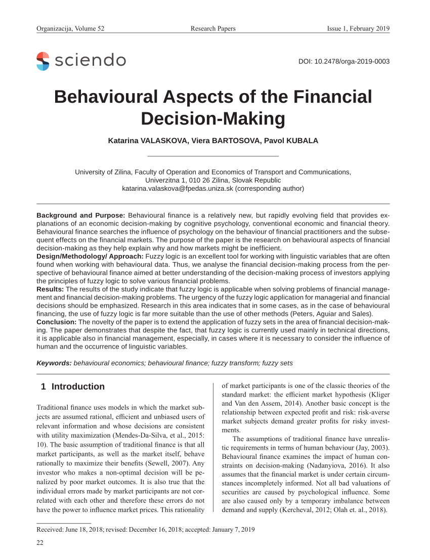 research paper on behavioral finance