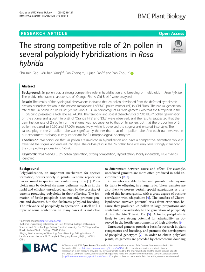 PDF) The strong competitive role of 2n pollen in several