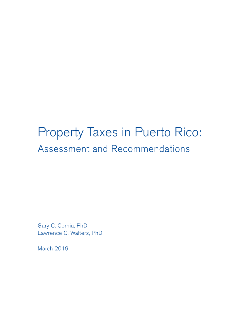 (PDF) Property Taxes in Puerto Rico Assessment and