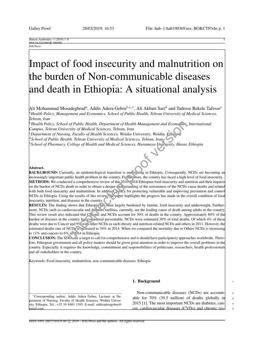 research proposal on food insecurity in ethiopia