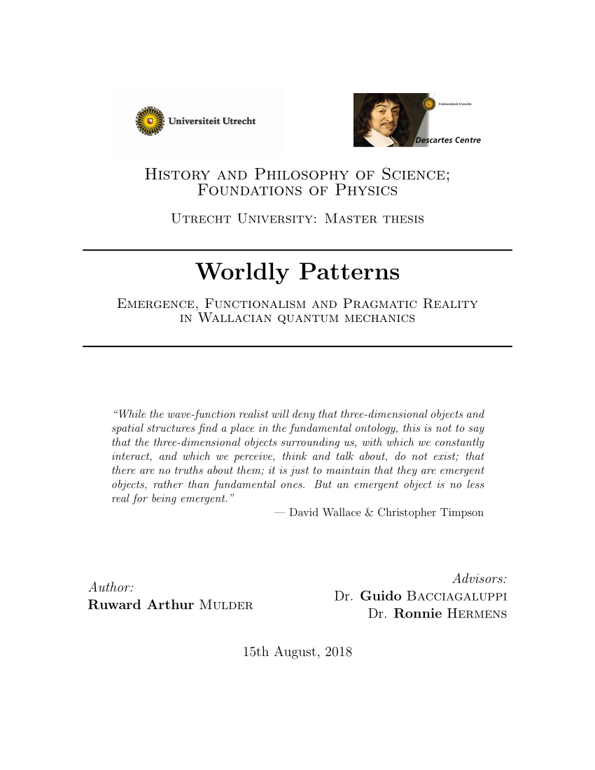 Pdf Emergence Functionalism And Pragmatic Reality In Wallacian Quantum Mechanics