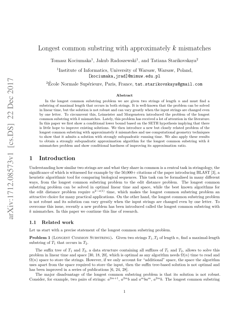 Length Of Longest Common Substring