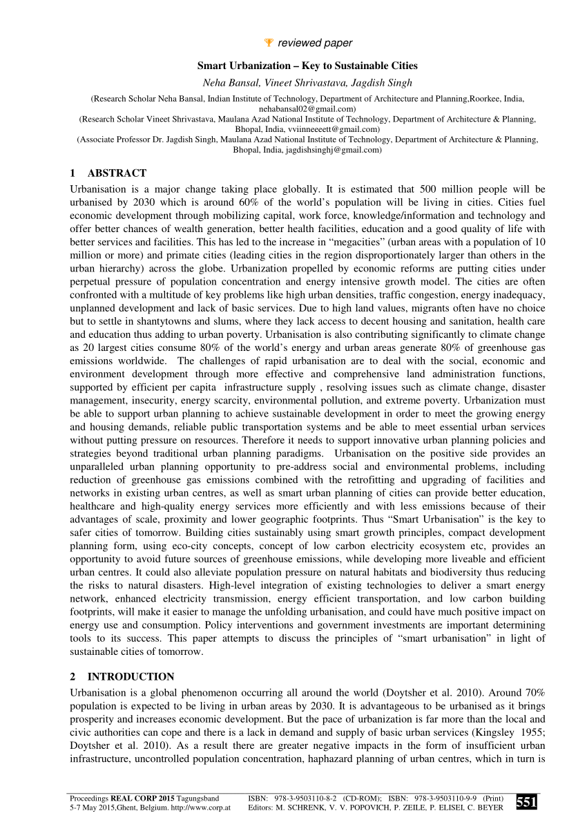 research paper of urbanization