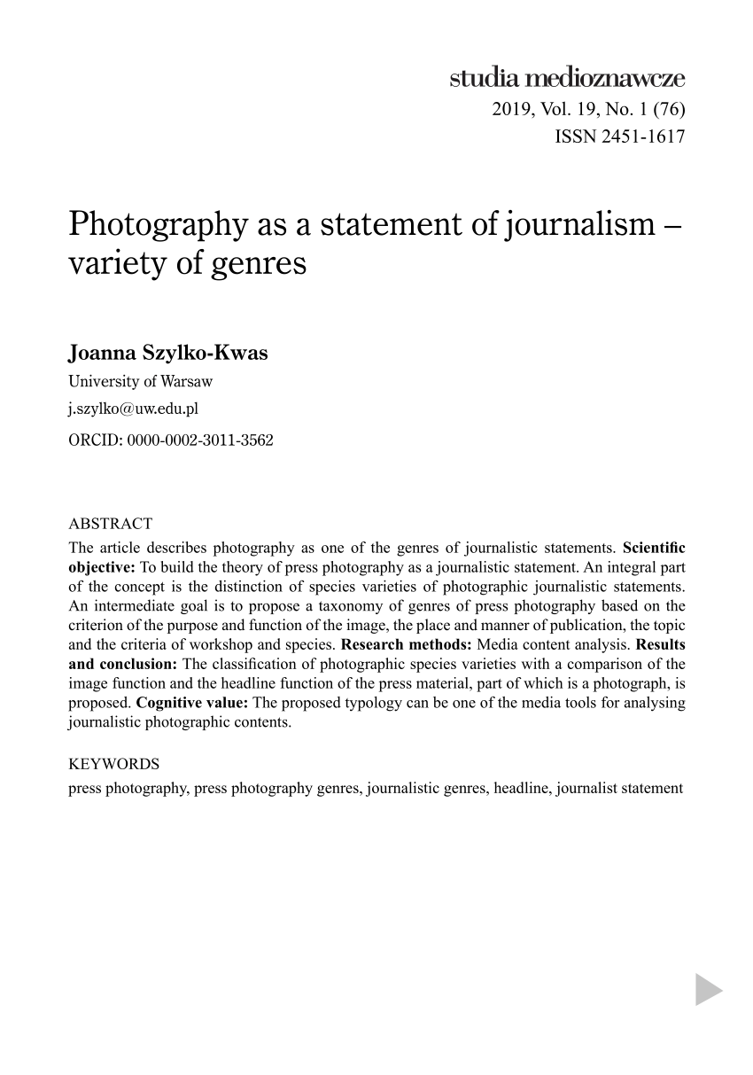 thesis statement about journalism