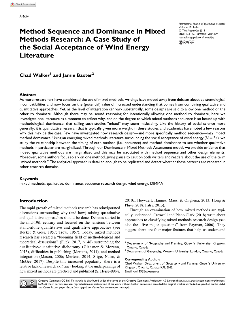 erindringer ske solnedgang PDF) Method Sequence and Dominance in Mixed Methods Research: A Case Study  of the Social Acceptance of Wind Energy Literature