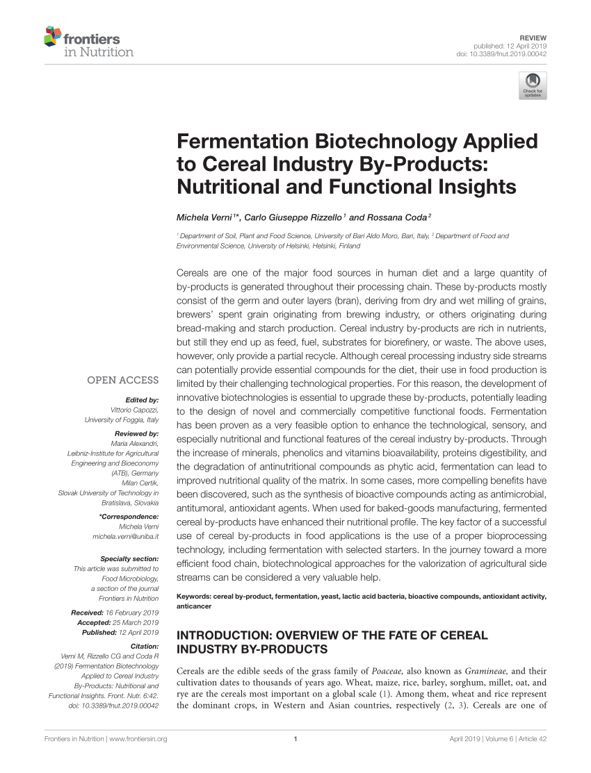 PDF) Fermentation Applied to Industry By-Products: and Insights