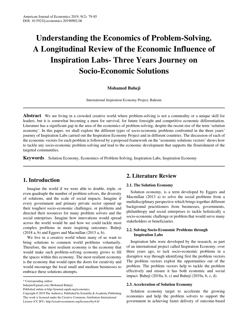 problem solving example economics