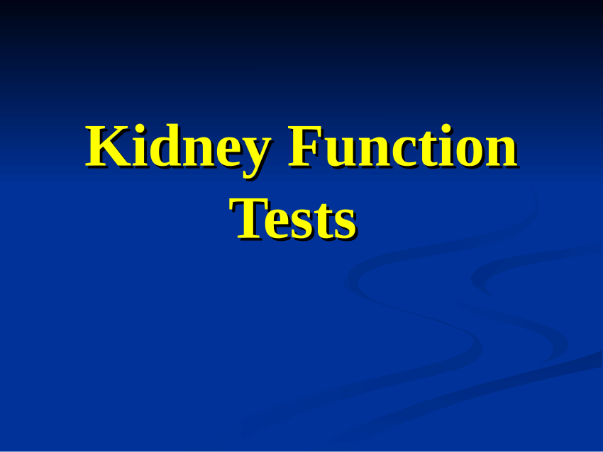 kidney function test research paper