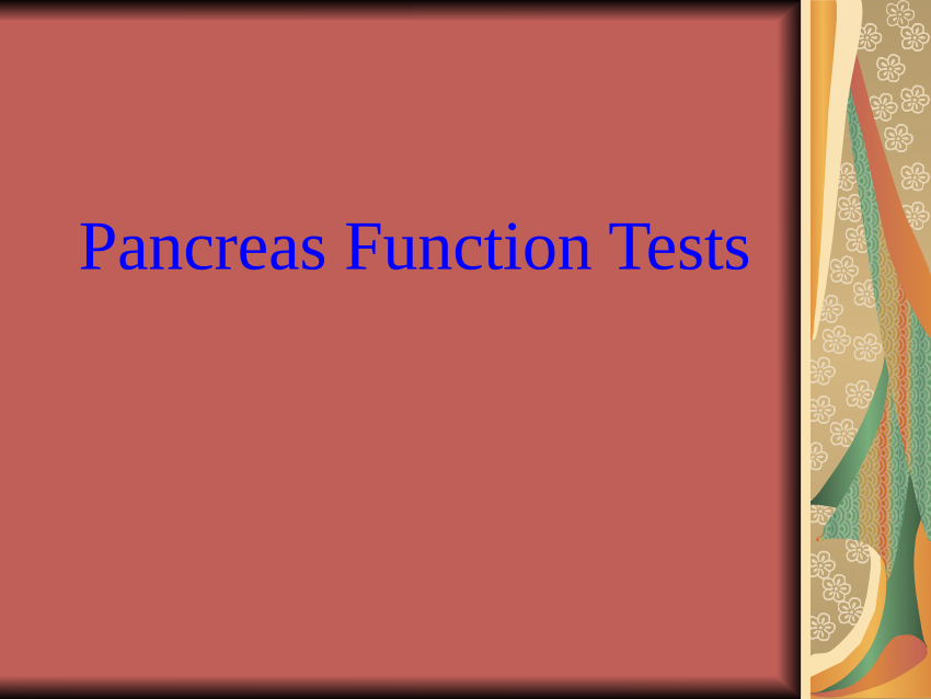 (PDF) Pancreas function tests