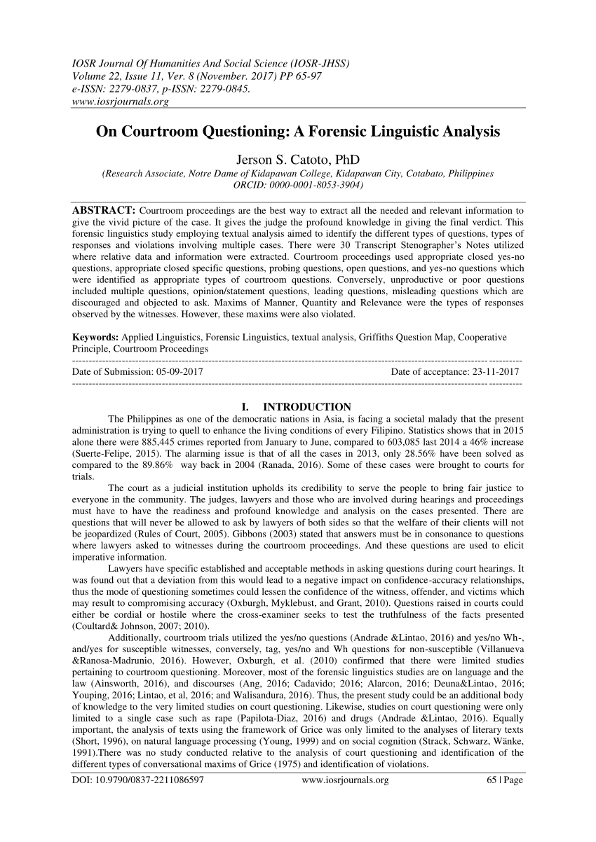 forensic linguistics articles