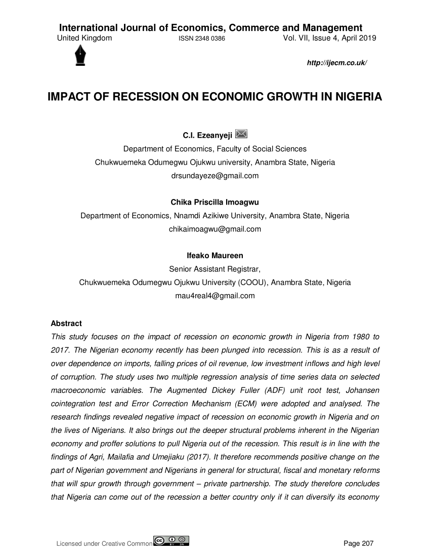 pdf-impact-of-recession-on-economic-growth-in-nigeria