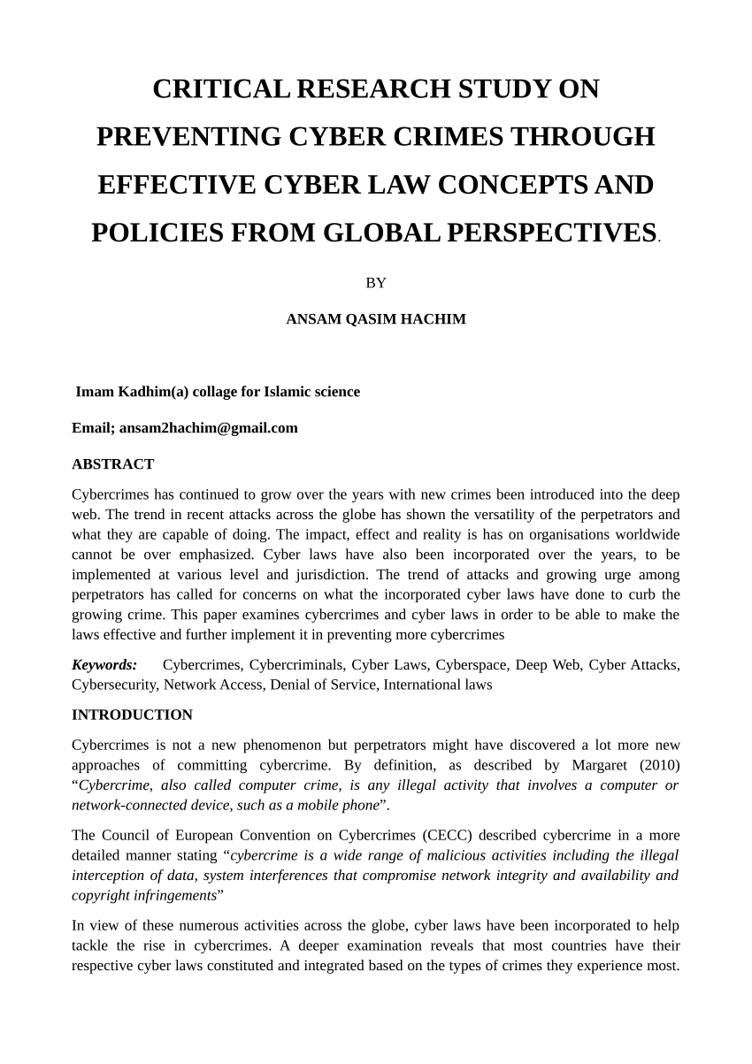 research paper on cyber law