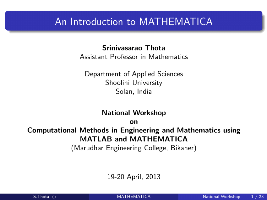 mathematica program