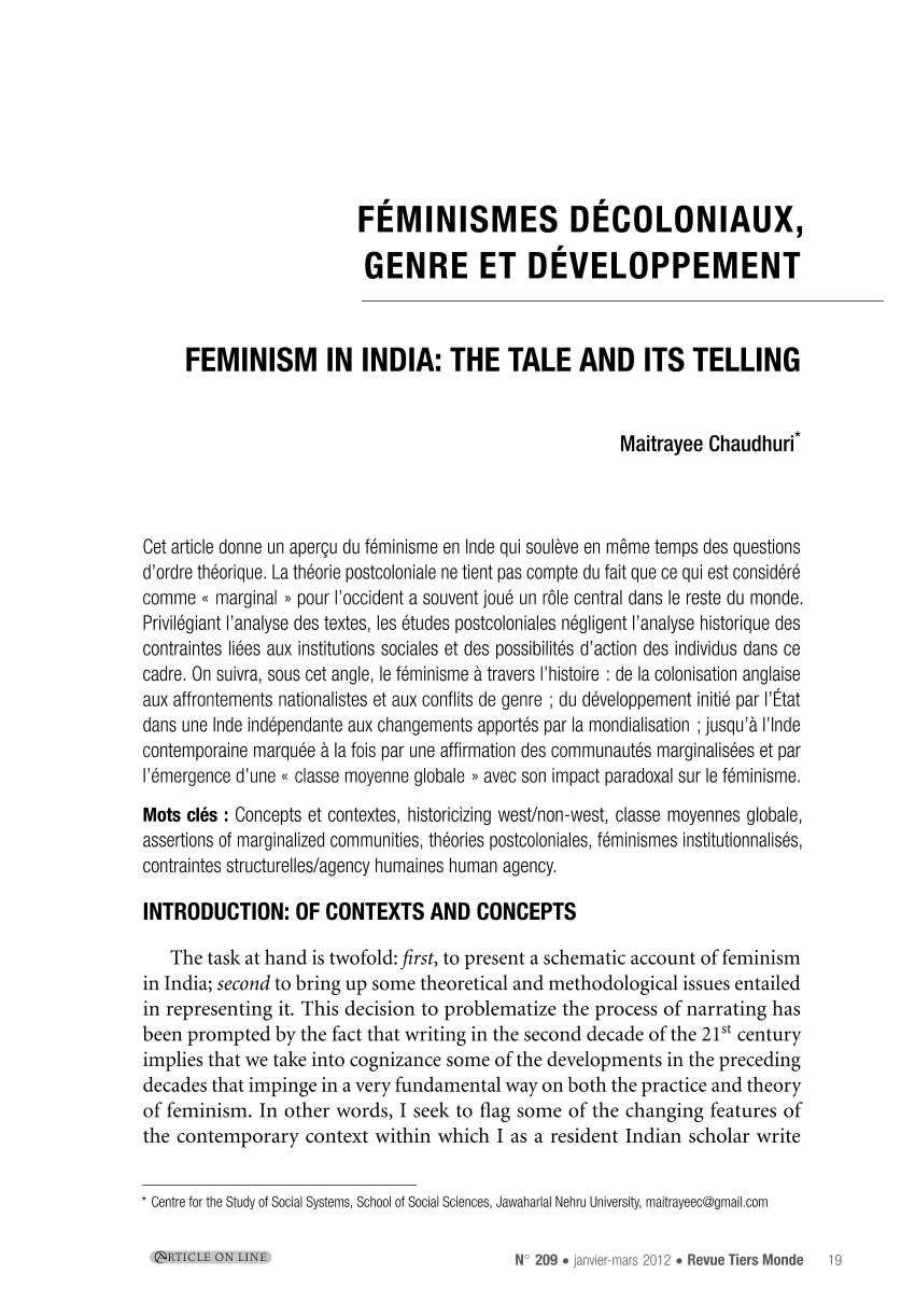 feminism in india essay pdf