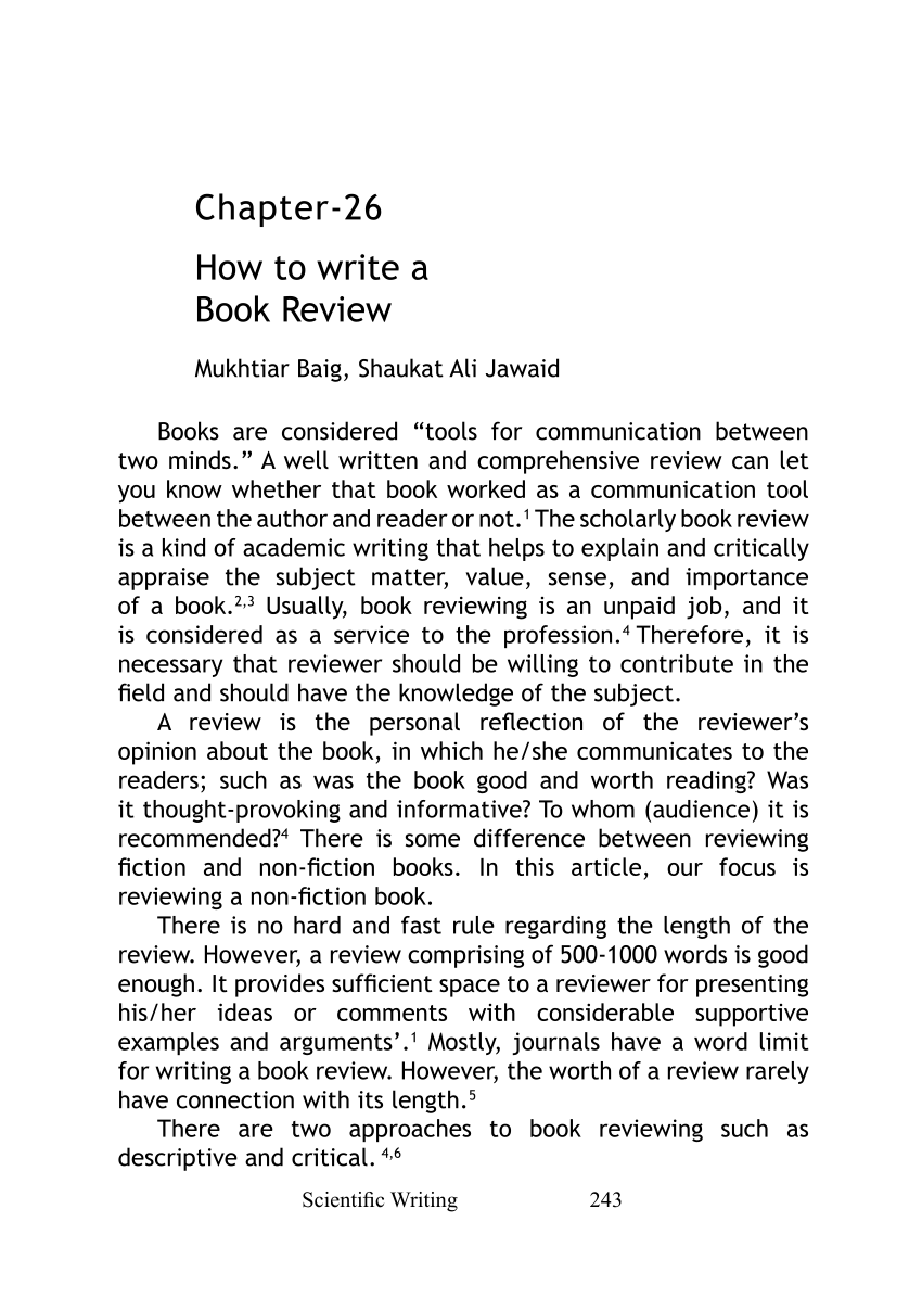 PDF) How to write a Book Review