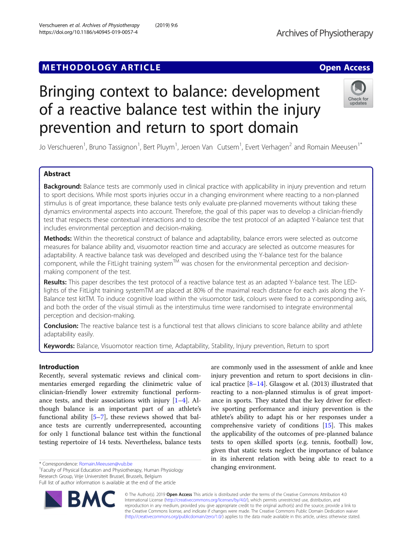 Research: Bringing Context To Balance: Development of a Reactive