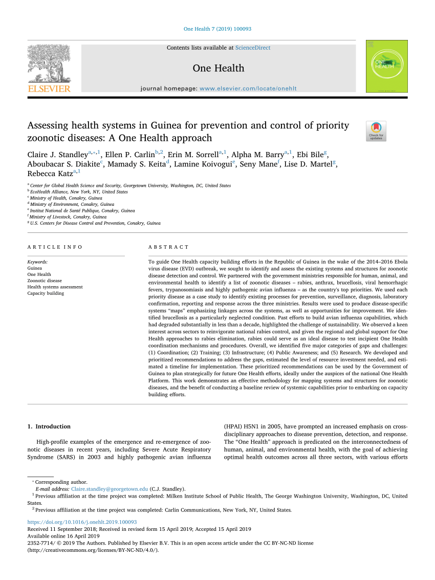 (PDF) Assessing health systems in Guinea for prevention and control of