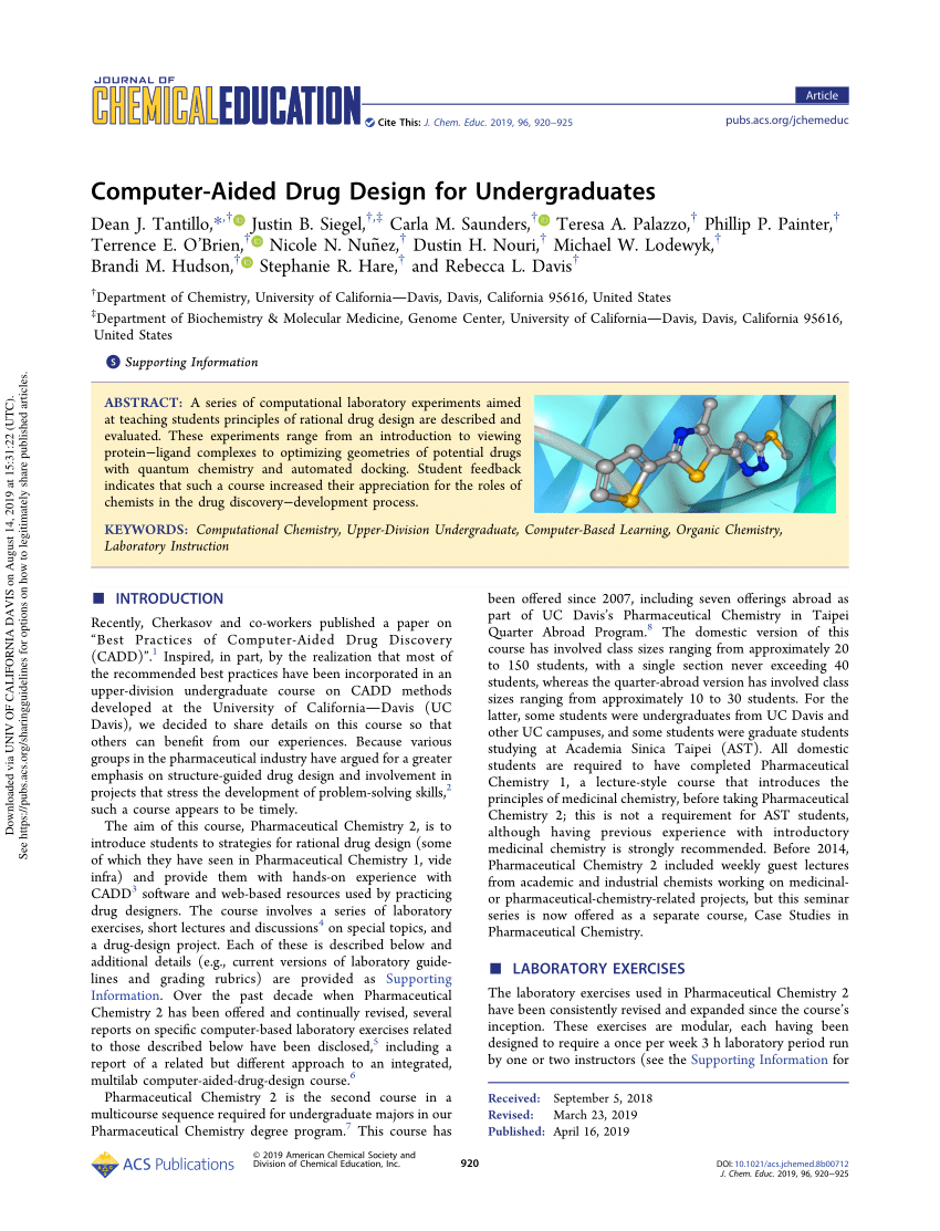 computer aided drug design research