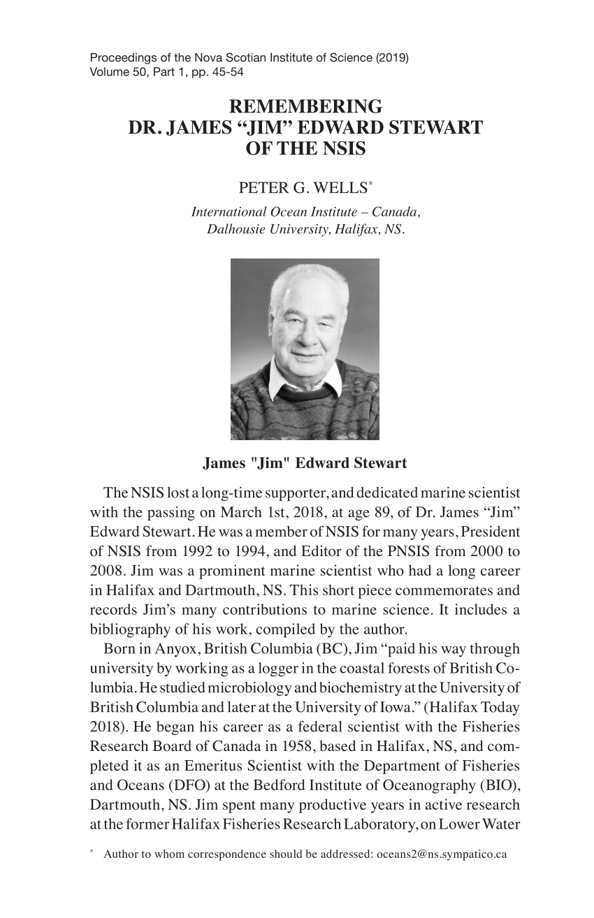 Full Article Remembering Dr James Jim Edward Stewart Of The Nsis