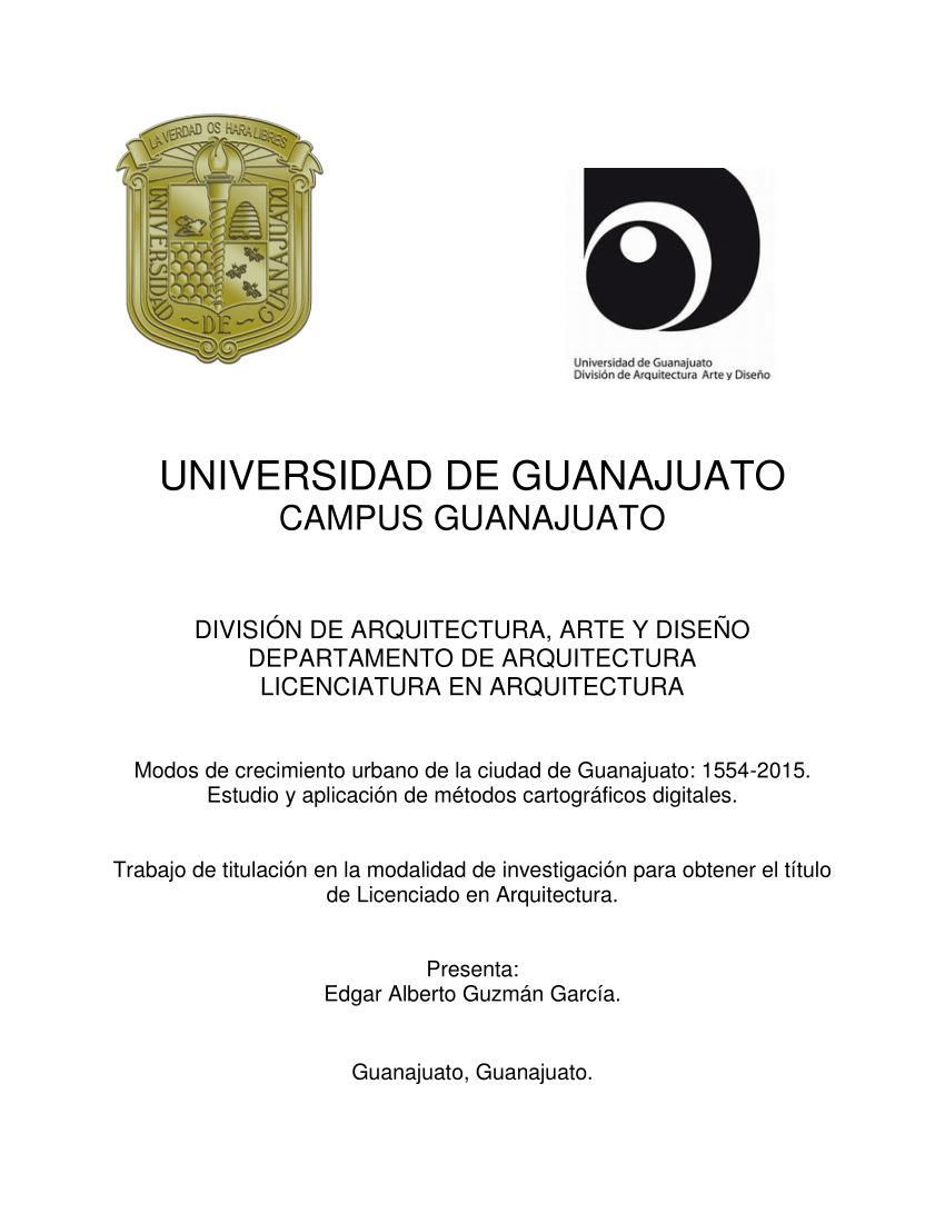 Pdf Modos De Crecimiento Urbano De La Ciudad De Guanajuato 1554 2015 0402