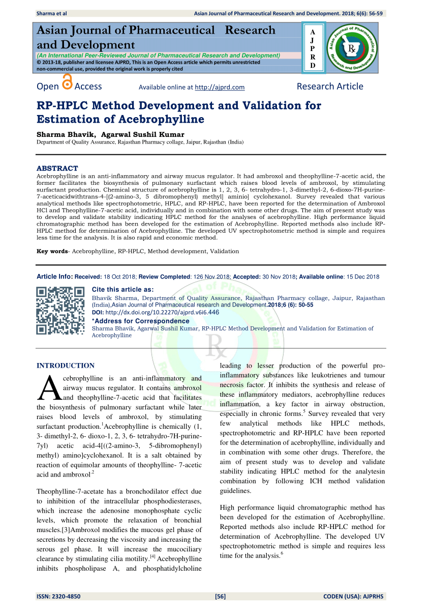 PDF RP HPLC Method Development and Validation for Estimation of ...