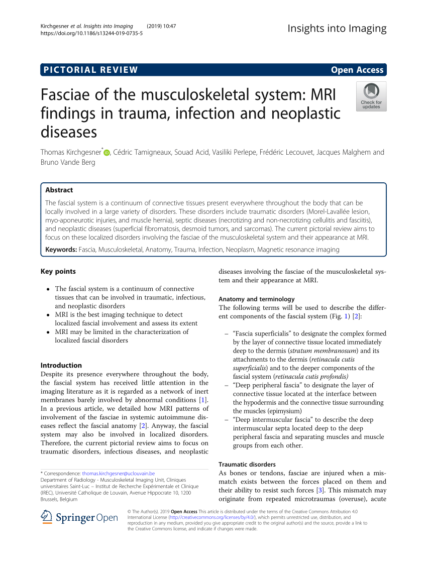 PDF) Fasciae of the musculoskeletal system: MRI findings in trauma ...