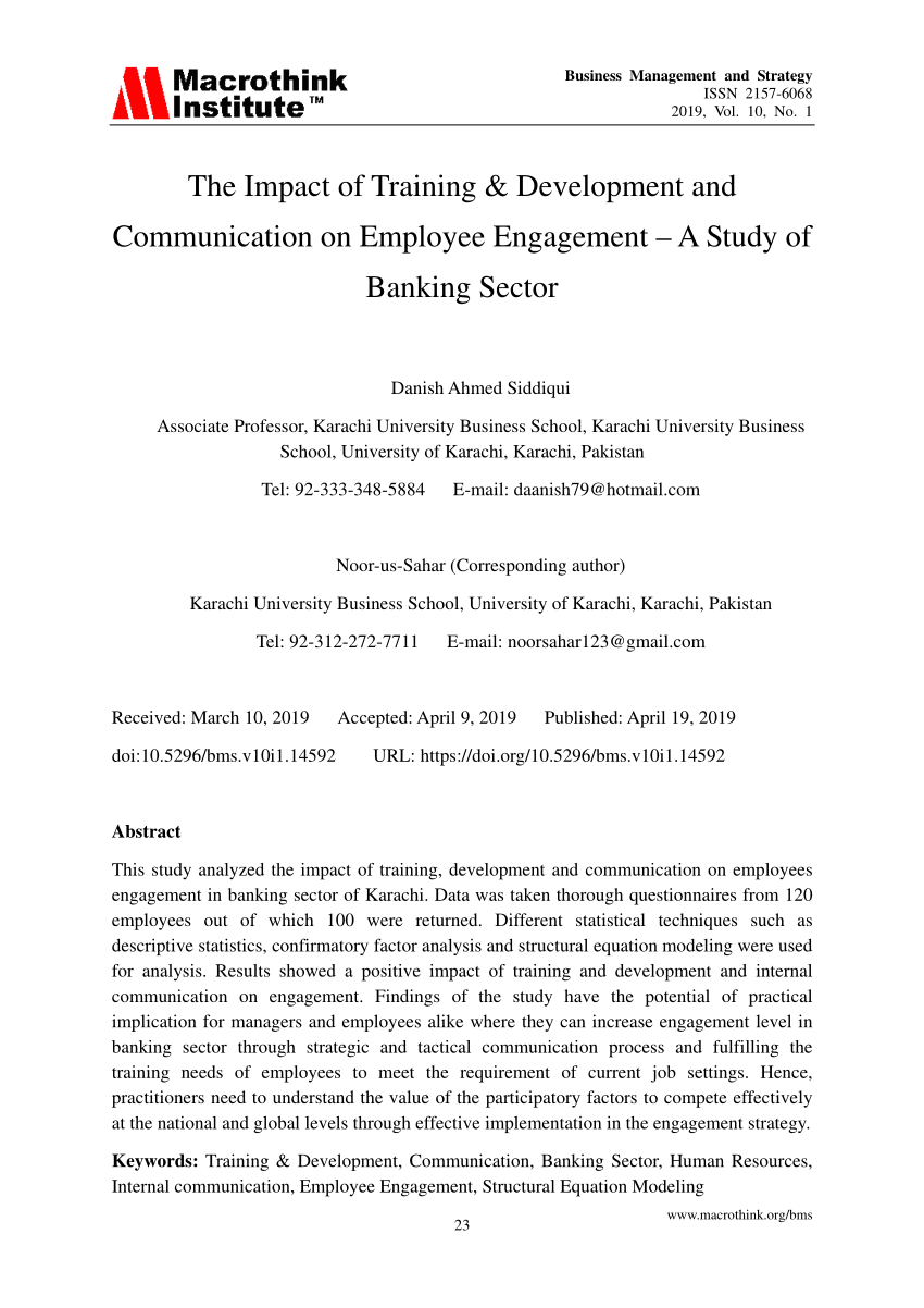 employee engagement in banking sector research paper