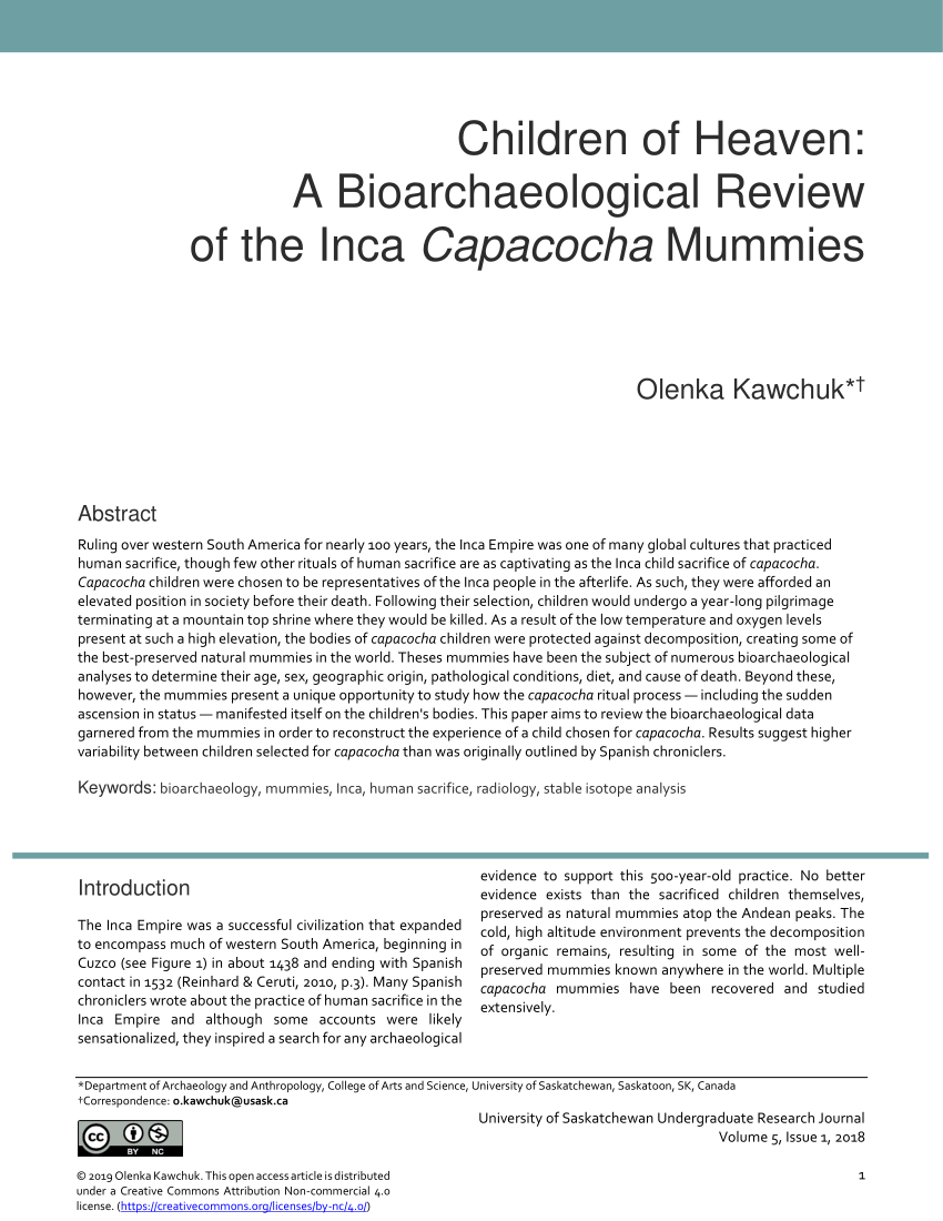 Stable isotope and DNA evidence for ritual sequences in Inca child  sacrifice