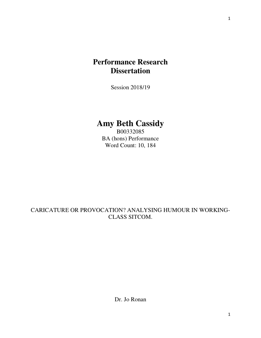 performance analysis dissertation ideas