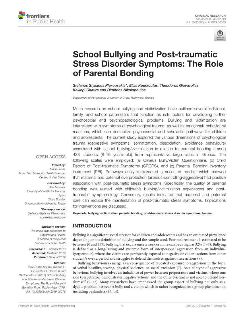 research on school bullying