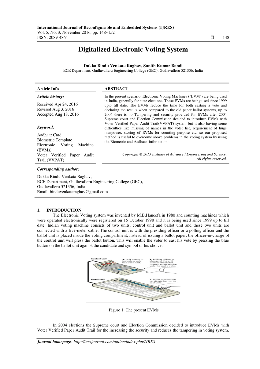 literature review on electronic voting machine