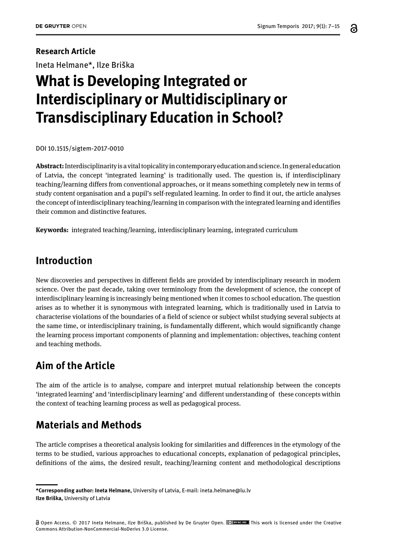 journal of interdisciplinary studies in education