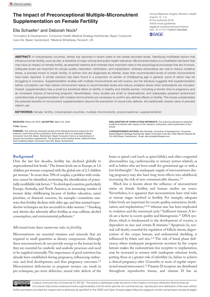 PDF) The Impact of Preconceptional Multiple-Micronutrient