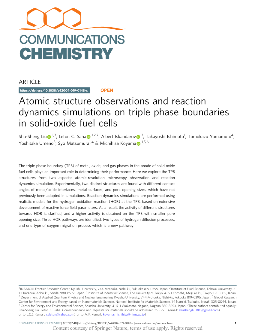 (PDF) Atomic structure observations and reaction dynamics
