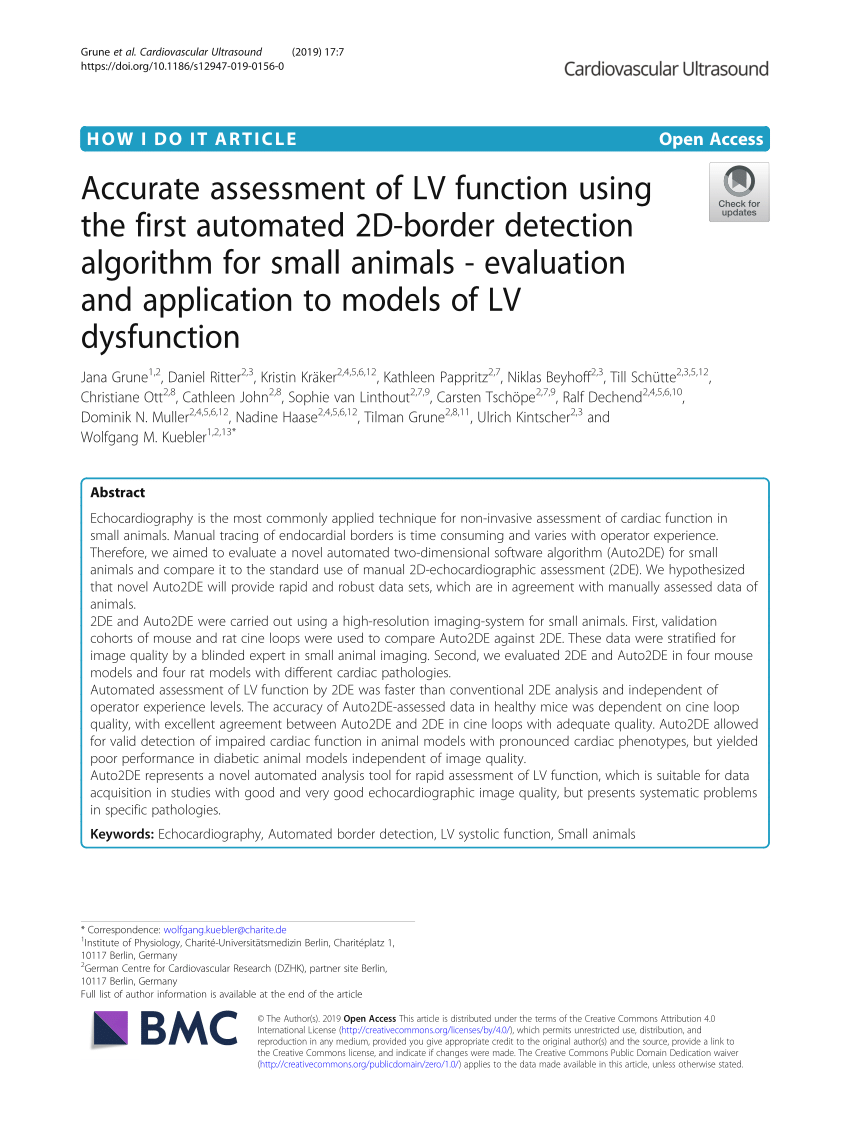 (PDF) Accurate assessment of LV function using the first automated 2D-border detection algorithm ...