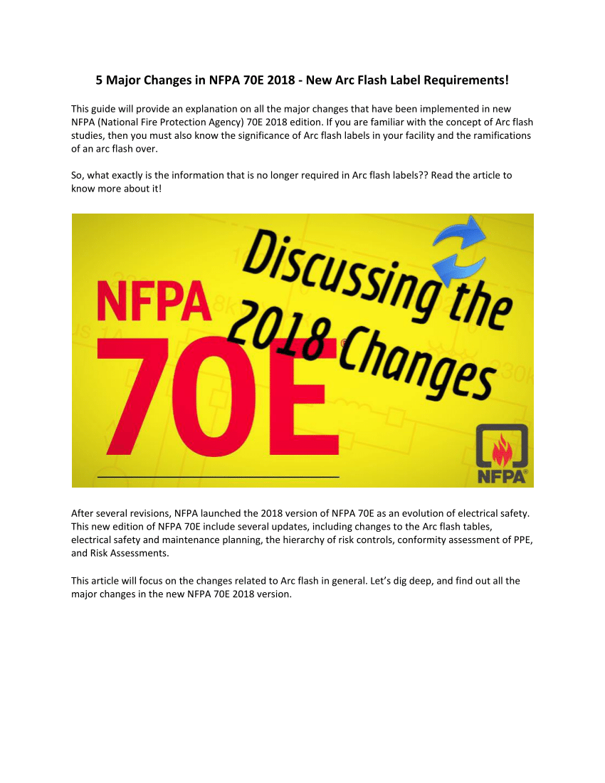 2018 Nfpa 70e Ppe Chart