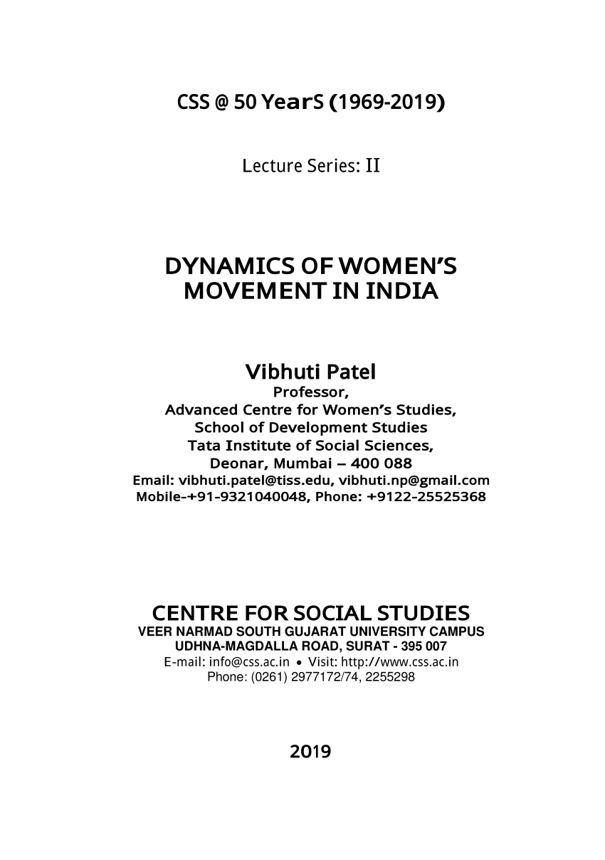 Women's movement in India: Challenges and prospects — The ArmChair Journal