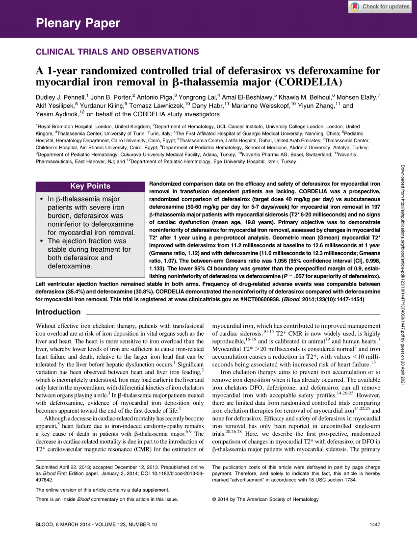 (PDF) A 1-Year Randomized Trial of Deferasirox alone versus Deferasirox ...
