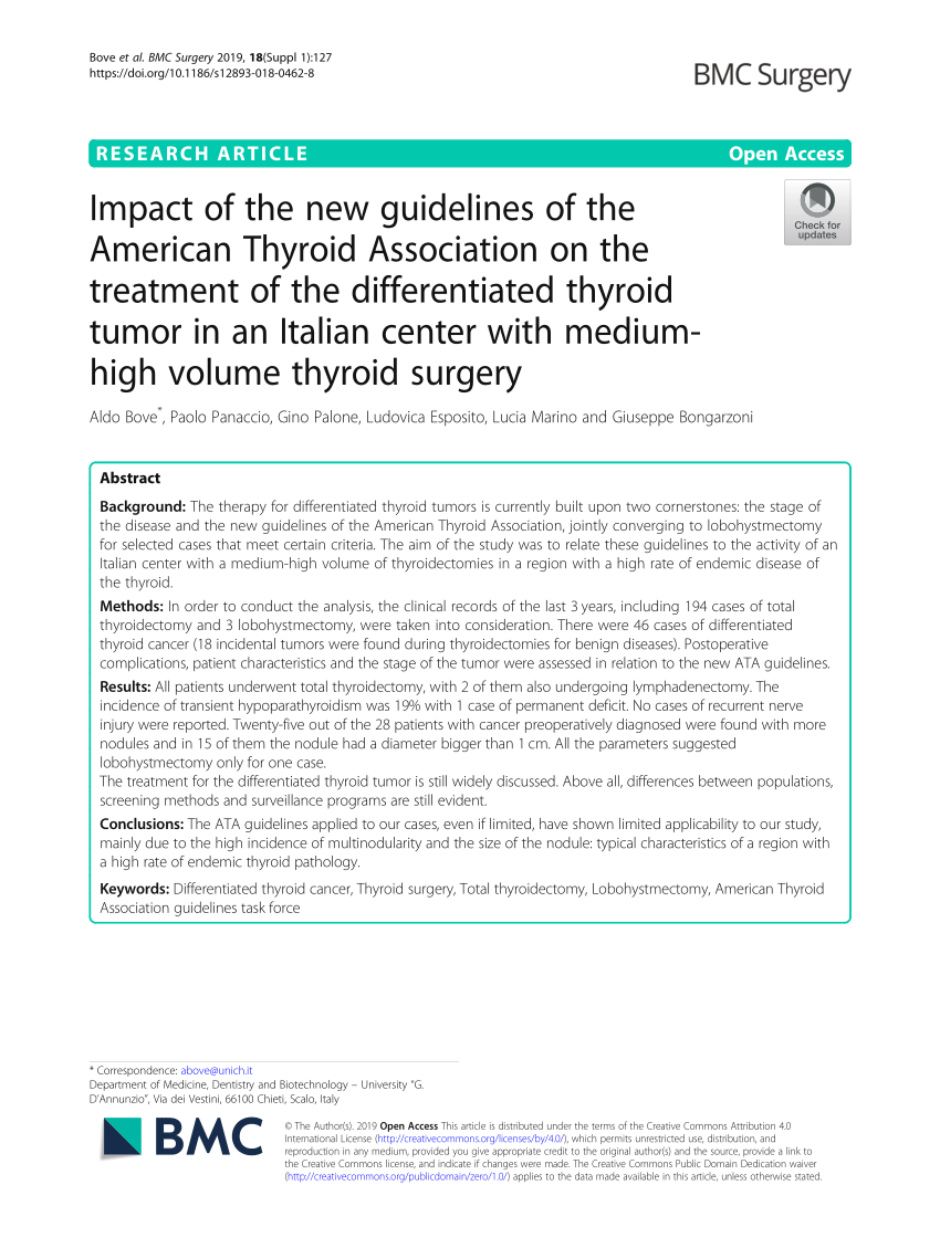 (PDF) Impact of the new guidelines of the American Thyroid Association